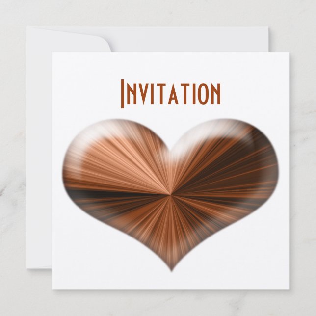 3D Stunning Modern Heart Design Invitation (Front)