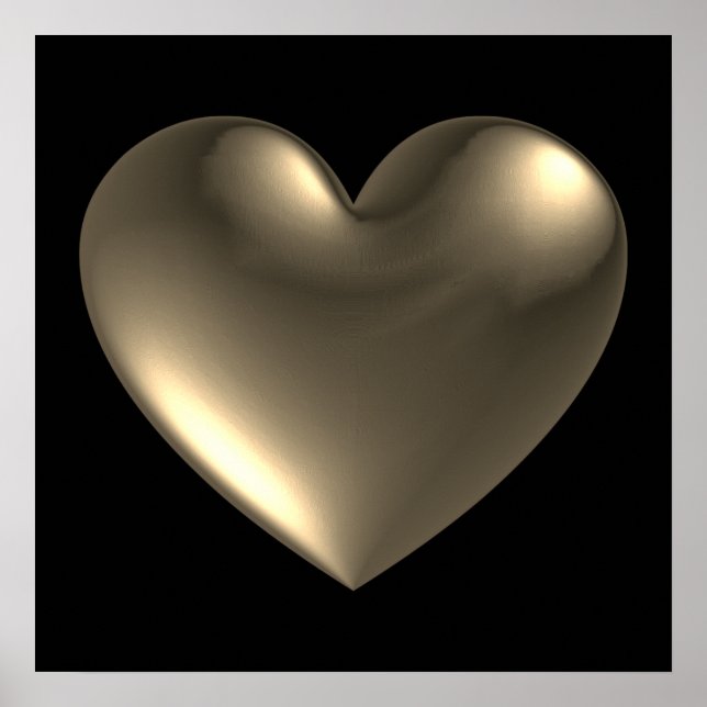 3D Style Heart Symbol Red Poster (Front)