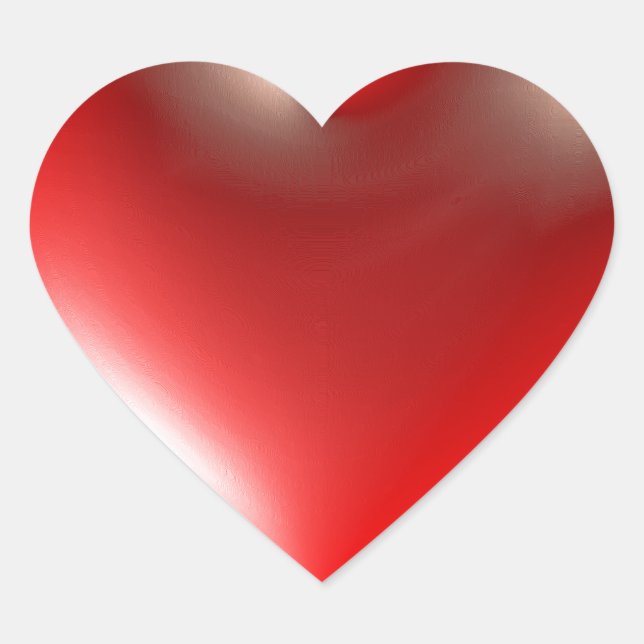 3D Style Heart Symbol Red Sticker (Front)