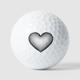 3D Style Heart Symbol Shadow Golf Balls