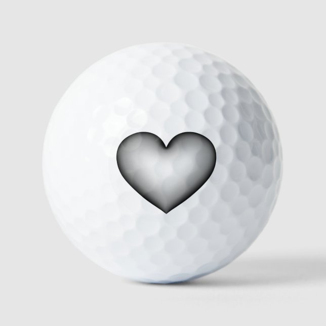 3D Style Heart Symbol Shadow Golf Balls (Front)