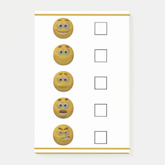 3d Style Mood Check Emoticon Post-it Notes