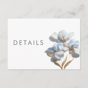 3D Stylised Lilly Wedding Details Enclosure Card