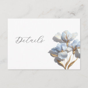 3D Stylised Lilly Wedding Details Enclosure Card