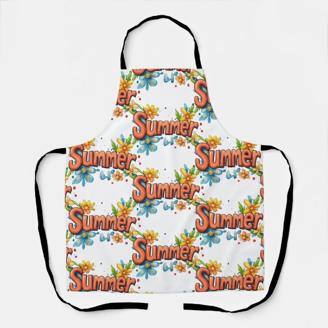3d Summer Text Apron (Front)