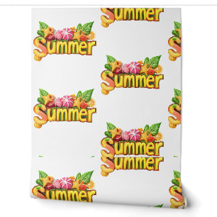 3d Summer Text - Colorful Summer Text with Fruits Wallpaper