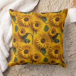 3d sunflowers cushion