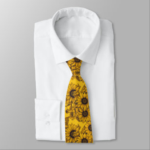 3d sunflowers tie
