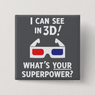 3D Superpower 15 Cm Square Badge