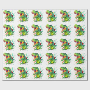 3D T-Rex Dinosaur Wall Smash Boys Kids T-Shirt Wrapping Paper