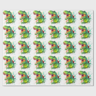 3D T-Rex Dinosaur Wall Smash Boys Kids T-Shirt Wrapping Paper