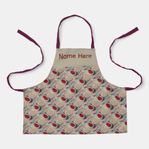 3D Tan and Burgundy Modern Pattern Apron