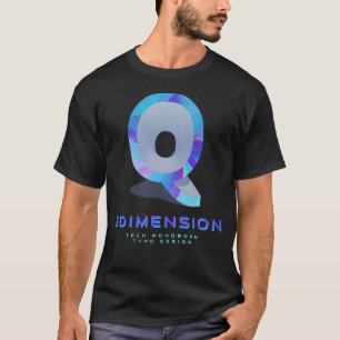 3D Tech Letter Q Modern Monogram Stylish T-Shirt
