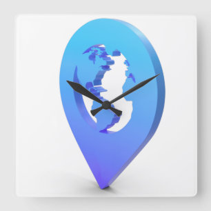 3D Tech Square Wall Clock