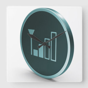 3D Tech Square Wall Clock