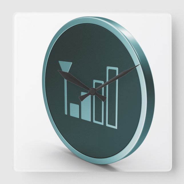 3D Tech Square Wall Clock (Front)
