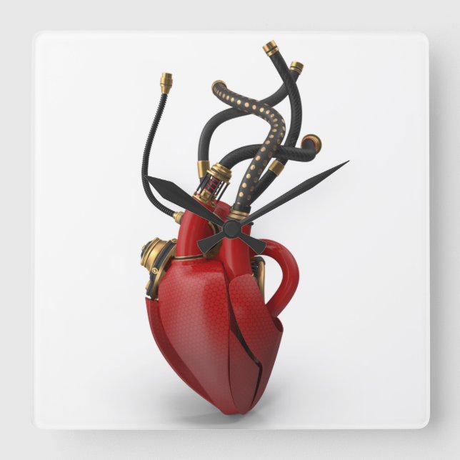 3D Tech Square Wall Clock (Front)