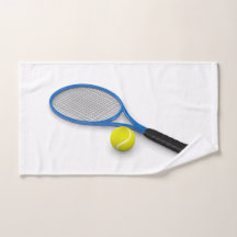 3D tennis blue racket and ball