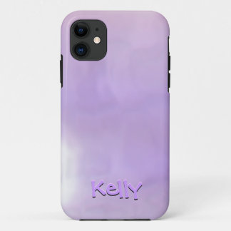 3d Text Effects Purple and Pink Swirled Background iPhone 11 Case