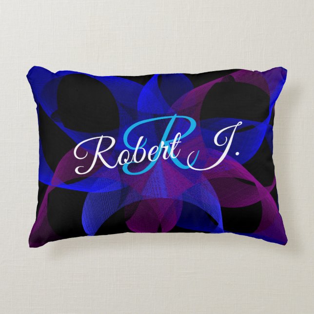 3D To 2D Geometric Cylinder Ring Accent Pillow (Front)