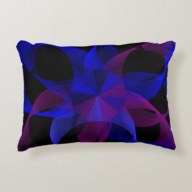 3D To 2D Geometric Cylinder Ring Accent Pillow (Front)