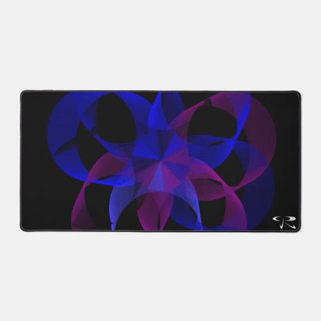 3D To 2D Geometric Cylinder Ring Mouse Pad Mat (Front)