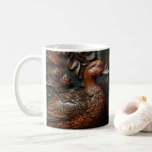 3D Tooled Leather Look Printed Duck Coffee Mug