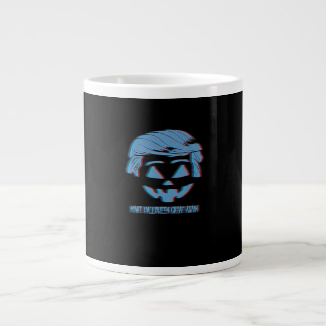 3D Trumpkin Make Halloween Great Again Large Coffee Mug (Front)