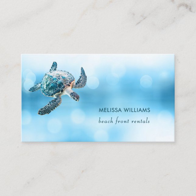 3D Turtle Beach Front Rentals  Business Card (Front)