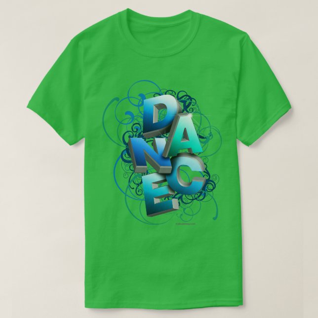 3D Typographic Dance and Ballet Design Spring T-Shirt (Design Front)