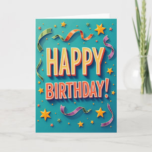 3D Typography Birthday Card