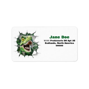 3D Tyrannosaurus Rex Dinosaur Return Adress Labels