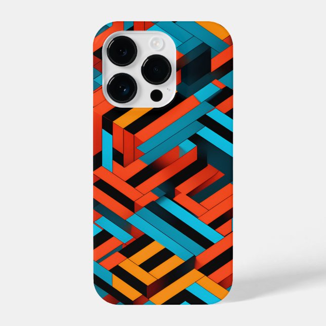 3D Vibrant Geometric Pattern 1  iPhone Case (Back)