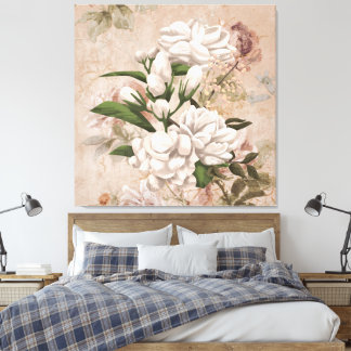 3D Vintage Flowers Canvas Print