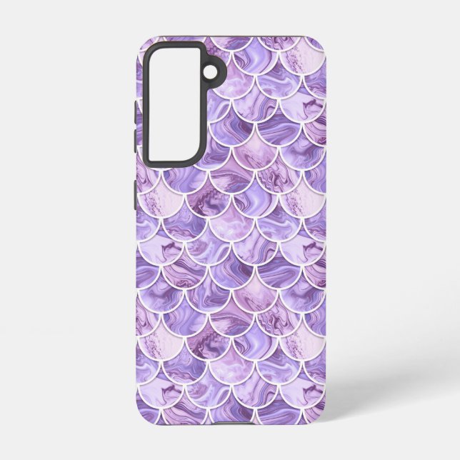 3d violet mermaid scales samsung galaxy s21 case (Back)