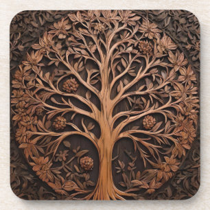 3D Warah Tree Wood Print, Coaster