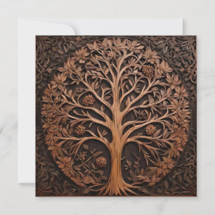 3D Warah Tree Wood Print, Invitation