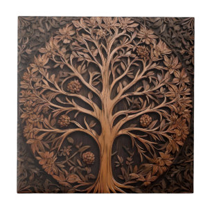 3D Warah Tree Wood Print, Tile