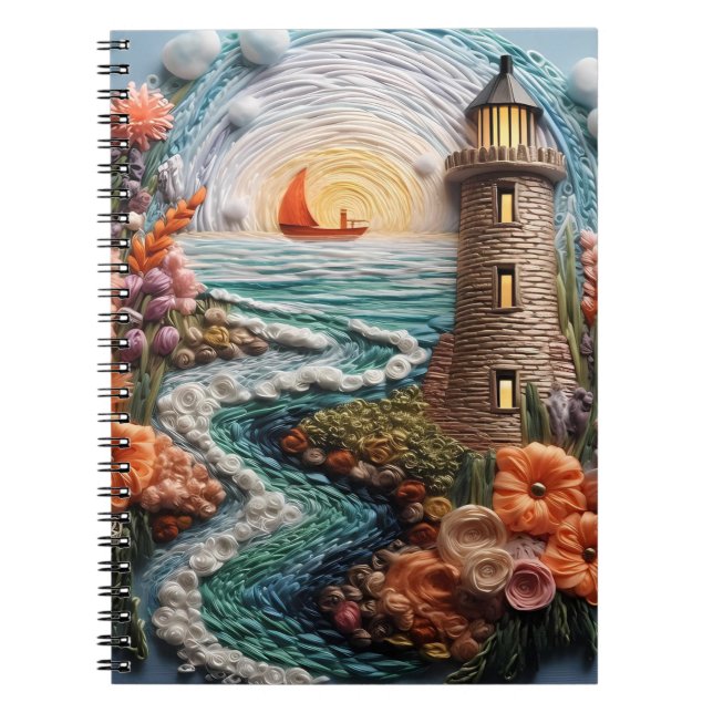 3D Waterway and Lighthouse Notebook (Front)