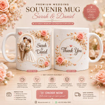 3D Wedding Souvenir Mug Design | Personalised