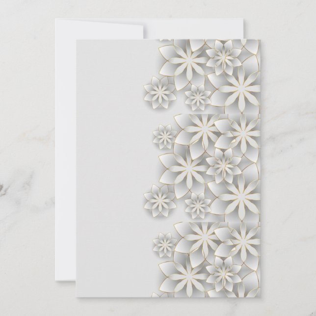 3d white flowers invitation (Front)