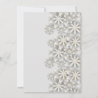 3d white flowers invitation
