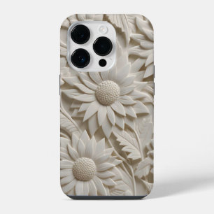 3D White Flowers  iPhone 14 Pro Case