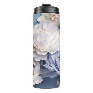 3D White Pink Flowers 20 oz Tumbler