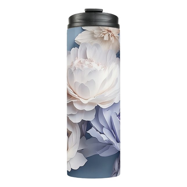 3D White Pink Flowers 20 oz Tumbler (Front)