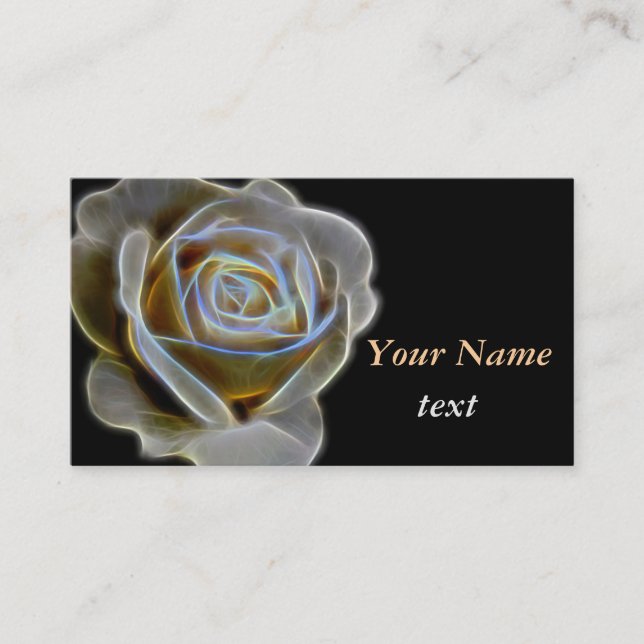 3D white rose Business Card (Front)