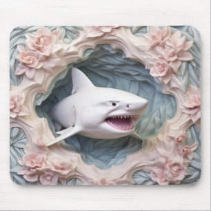 3D White Shark Mouse Mat