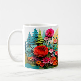 3D Wild Flowers design Coffee Mug