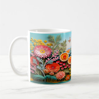 3D Wild Flowers design Coffee Mug