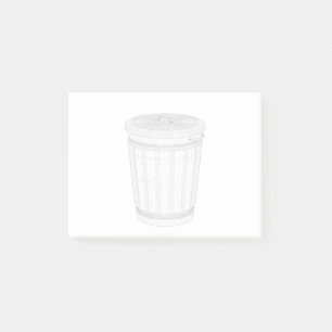 3D wire-frame model of trash can Post-it Notes
